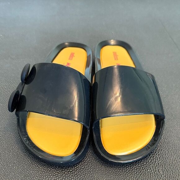 Melissa x Disney Beach Black and Yellow Slide Sandals size 8 - Picture 2 of 9
